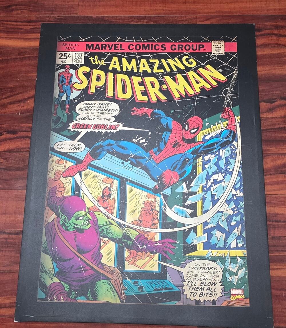 Large Marvel Amazing Spider-Man Green Goblin Wall Canvas Art 40” x 30.25”
